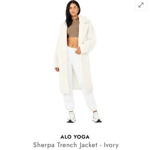 Alo yoga Oversized Sherpa Trench Coat Ivory Women’s Size Medium